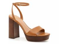 Pendry Sandal Cognac Leather Stacked Heel view