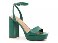 Pendry Sandal Green Snake Print Leather Covered Heel view