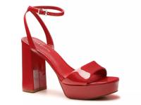 Pendry Sandal Red Leather Covered Heel view