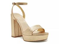 Pendry Sandal Gold Metallic Snake Print Leather Covered Heel view