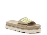 Laton Platform Slide Sandal Taupe/Lime view