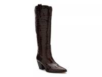 Stella Western Boot Dark Brown Croc Embossed view