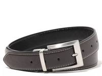Stitched Edge Men's Leather Belt Dark Brown view