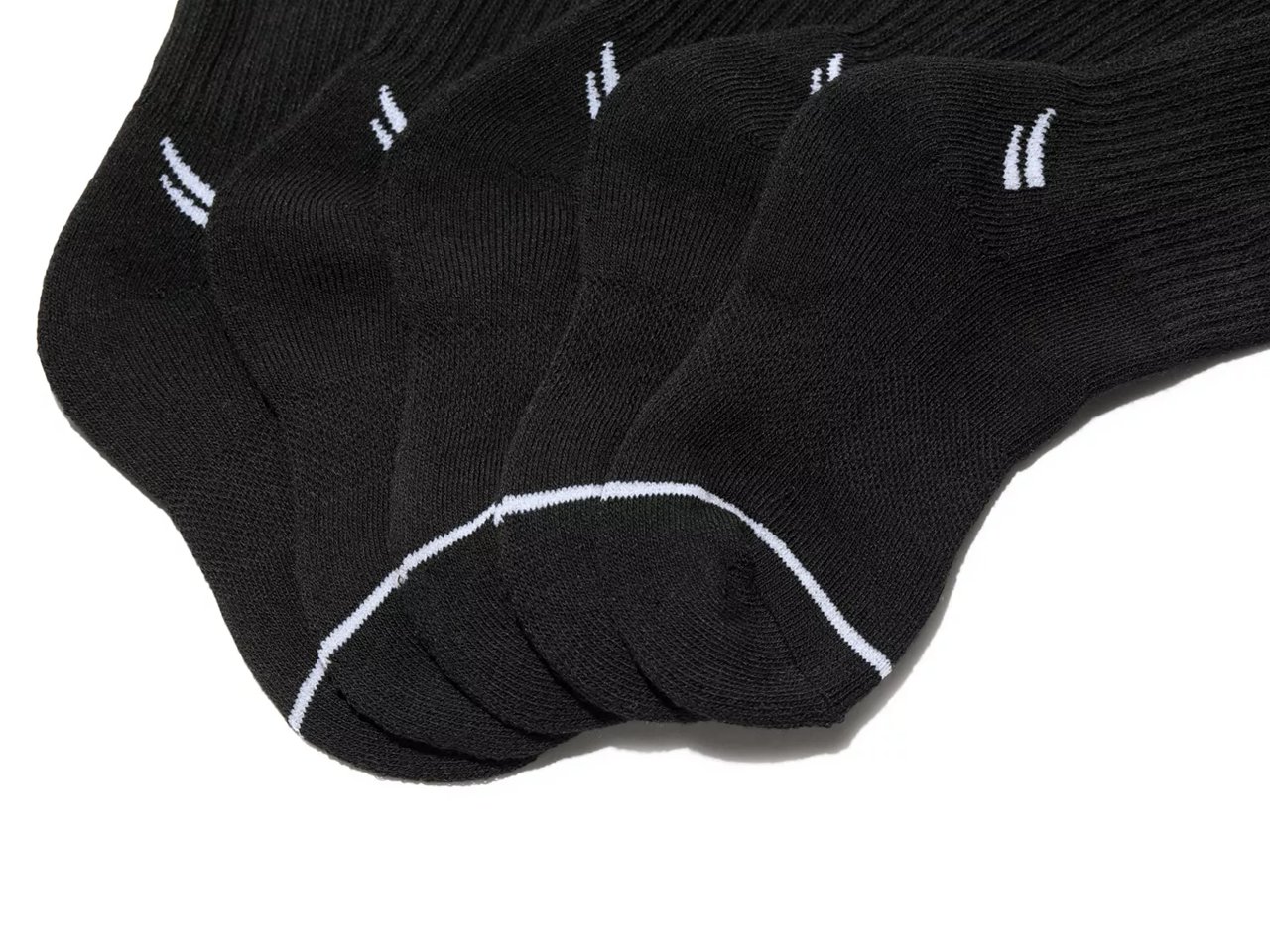Black 5-Pair Kids' Crew Socks