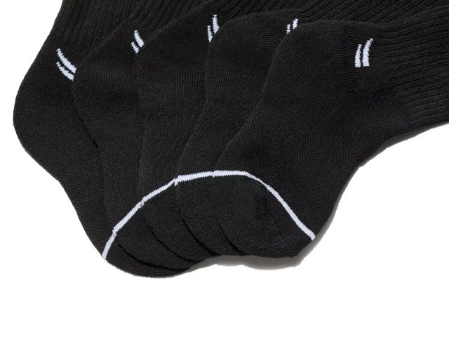 Black 5-Pair Kids' Crew Socks