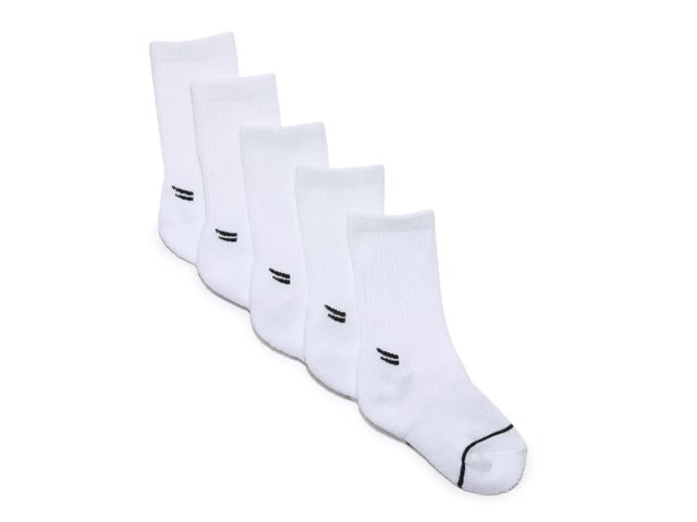White 5-Pair Kids' Crew Socks