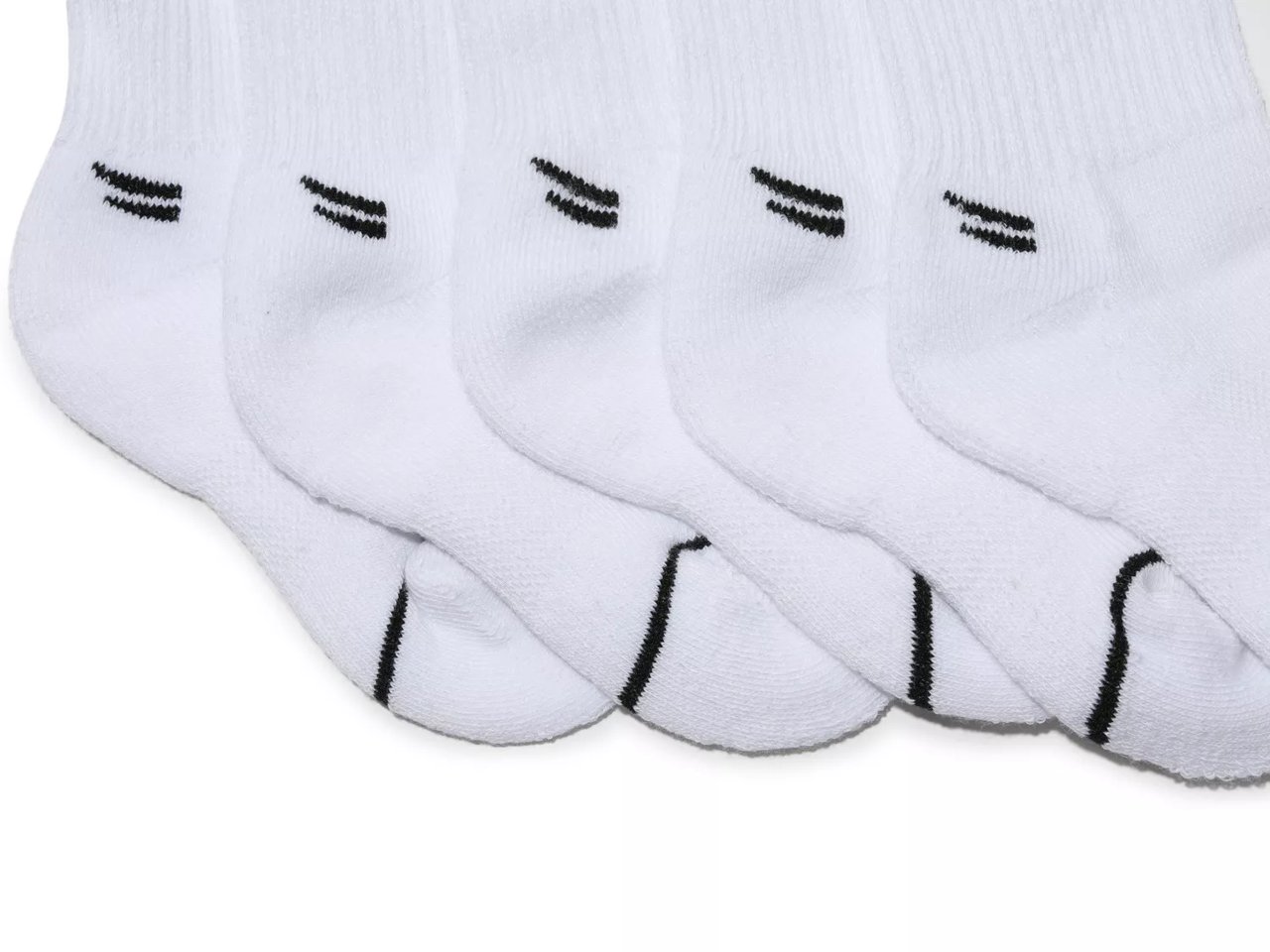 White 5-Pair Kids' Crew Socks
