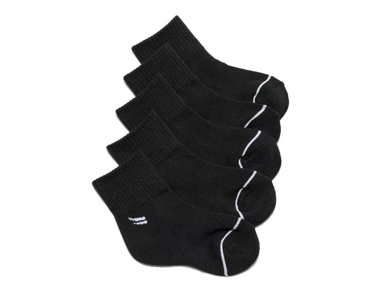 Black 5-Pair Kids' Quarter Socks