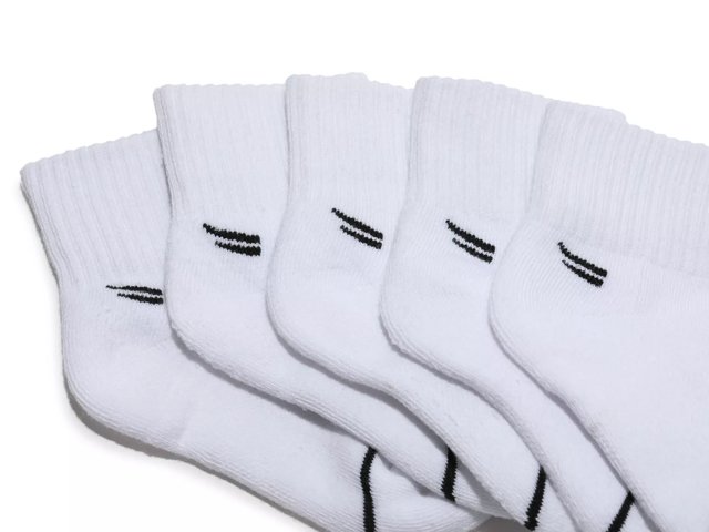White 5-Pair Kids' Quarter Socks