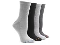 Ribbed Men's Crew Socks - 4 Pack Grey view