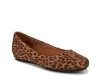 Maxwell Ballet Flat Brown Leopard Print Suede view