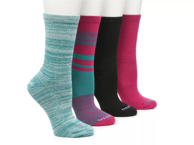 Ribbed Women's Crew Socks - 4 Pack