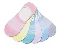 Classic Signature Sneaker Women's No Show Liners - 6 Pack Pastel/White Stripes view