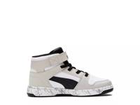 Rebound Mid Layup Sneaker - Kids' White/Taupe/Black view