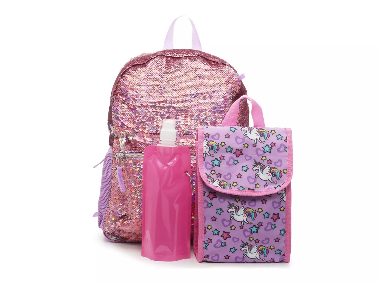 Sequin Unicorn Backpack Set