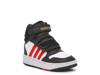 Hoops 3 Mid Basketball Shoe - Kids' Black/Red/White view