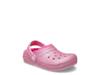 Classic Lined Glitter Clog - Kids' Pink Overflow view