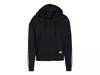 Essentials Loose-Cut 3-Stripes Full-Zip Women's Hoodie Black view