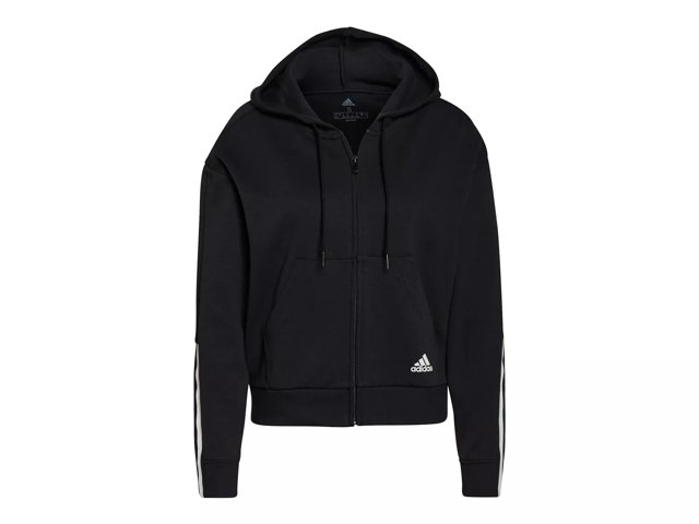 Essentials Loose-Cut 3-Stripes Full-Zip Women's Hoodie
