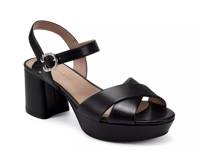 Cosmos Platform Sandal Black Leather view