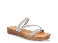 Ona-Italy Platform Wedge Sandal Silver Metallic view