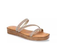 Ona-Italy Platform Wedge Sandal Gold Metallic view