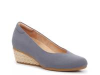 Be Ready Wedge Pump Blue Fabric/Espadrille Heel view