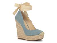 Zexie Espadrille Wedge Pump Blue Denim view