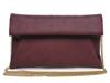 Audrey Leather Clutch Burgundy Snake Print view