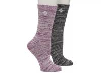 Super Soft Marled Women's Crew Socks - 2 Pack Purple/Charcoal view