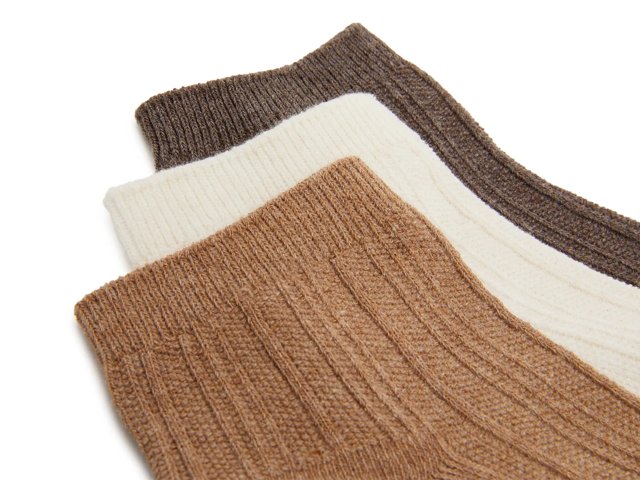 Ribbed Women's Quarter Ankle Socks - 3 Pack