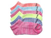 Comfort Space Dye Kids' No Show Socks - 6 Pack Multicolor Neon view