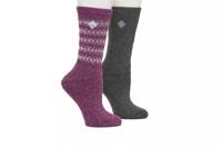Wool-Blend Women's Crew Hiking Socks - 2 Pack Purple view