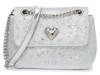 Rhinestone Heart Crossbody Bag Silver Metallic view