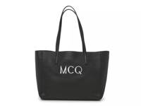 Logo Leather Tote Bag Black view