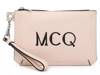 Logo Stitched Leather Wristlet Light Pink view