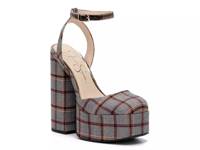 Skilla Platform Pump Black/White Fabric view