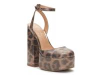 Skilla Platform Pump Brown Leopard Print view