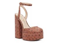 Skilla Platform Pump Tan Faux Suede view