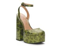 Skilla Platform Pump Green Leopard Print view