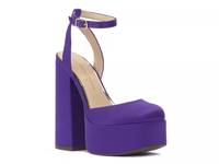 Skilla Platform Pump Purple Fabric view