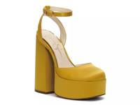 Skilla Platform Pump Brass Fabric view