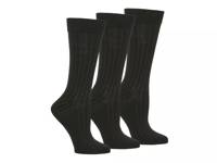 Wide Rib Men's Crew Socks - 3 Pack Black view