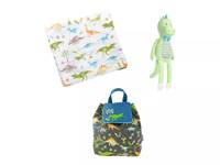 Dinosaur Backpack, Blanket, & Plush Doll Gift Set Green/Multicolor view