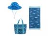 Shark Kids' Beach Towel, Tote, & Sun Hat Set Dark Blue view