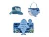Shark Kids' Beach Towel, Tote, & Bucket Hat Set Blue view