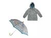 Construction Kids' Raincoat & Umbrella Set Grey/Multicolor view