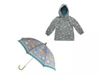 Construction Kids' Raincoat & Umbrella Set Grey/Multicolor view