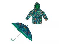 Dinosaur Kids' Raincoat & Umbrella Set Navy/Multicolor view