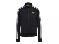 Essentials Warm-Up Slim 3-Stripes Women's Track Jacket Black view